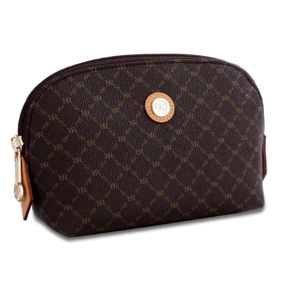 Rioni Handbags - Rioni Signature Brown Cosmetic Case